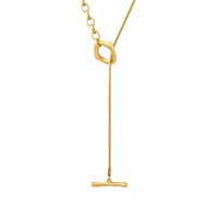 Simple Style Geometric Titanium Steel Toggle Plating 18k Gold Plated Long Necklace main image 9