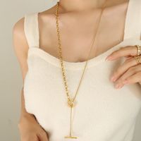 Simple Style Geometric Titanium Steel Toggle Plating 18k Gold Plated Long Necklace sku image 2