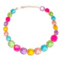 Commuer Rond Alliage Tridimensionnel Incruster Strass Collier main image 2