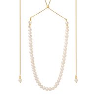 Elegant Barocker Stil Runden Süßwasserperle Titan Stahl Perlen Überzug 18 Karat Vergoldet Pulloverkette main image 2