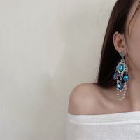 Elegant Lady Geometric Alloy Plating Inlay Artificial Gemstones Women's Drop Earrings main image 4