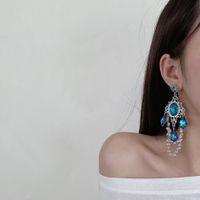 Elegant Lady Geometric Alloy Plating Inlay Artificial Gemstones Women's Drop Earrings main image 2