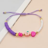 Cute Simple Style Fruit Heart Shape Beads Glass Soft Clay Wholesale Bracelets main image 7