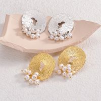 1 Pair Elegant Fashion Geometric Pearl Plating 304 Stainless Steel Real Pearl 18K Gold Plated Ear Studs main image 1