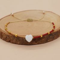 Handmade Heart Shape Glass Shell Beaded Unisex Bracelets main image 3