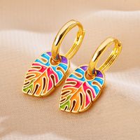 1 Pair Lady Tree Plating Copper Gold Plated Earrings main image 3