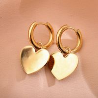 1 Pair Retro Classic Style Sector Heart Shape Plating Inlay Stainless Steel Zircon Drop Earrings main image 7