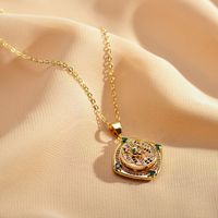 Casual Solid Color Copper Plating Inlay Zircon Gold Plated Necklace main image 1
