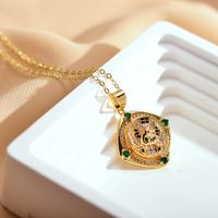 Casual Solid Color Copper Plating Inlay Zircon Gold Plated Necklace main image 5
