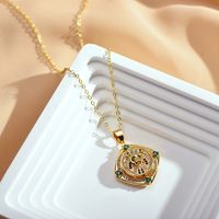 Casual Solid Color Copper Plating Inlay Zircon Gold Plated Necklace main image 4