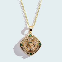 Casual Solid Color Copper Plating Inlay Zircon Gold Plated Necklace main image 3