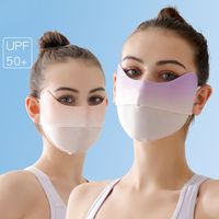 Summer Women's Ice Silk Sunscreen Mask Facekini Outdoor Riding Sunshade Opening Breathable Eye Protection Angle Gradient Mask main image 1