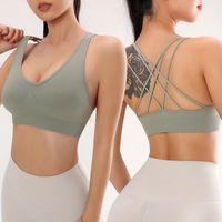 Simple Style Sports Solid Color Nylon Active Tops Bra main image 5