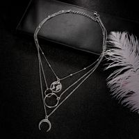 Modern Style Map Moon Alloy Plating Women's Layered Necklaces main image 3