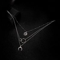 Modern Style Map Moon Alloy Plating Women's Layered Necklaces main image 1