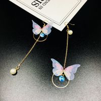 1 Paar Elegant Schmetterling Überzug Metall Tropfenohrringe main image 2