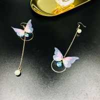 1 Paar Elegant Schmetterling Überzug Metall Tropfenohrringe main image 1