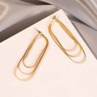 1 Pair Elegant Lady Tassel Solid Color Plating Copper 18k Gold Plated Earrings sku image 2