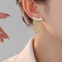 1 Pair Retro Tassel Plating Copper 18k Gold Plated Drop Earrings main image 5