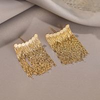 1 Pair Retro Tassel Plating Copper 18k Gold Plated Drop Earrings main image 4