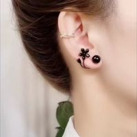 1 Pair Simple Style Flower Plating Inlay Alloy Artificial Crystal Ear Studs main image 5
