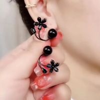 1 Pair Simple Style Flower Plating Inlay Alloy Artificial Crystal Ear Studs main image 1