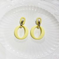 1 Pair Exaggerated Round Stoving Varnish Arylic Drop Earrings main image 5