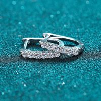 Simple Style Shiny U Shape Sterling Silver Moissanite Earrings In Bulk sku image 1