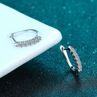 Simple Style Shiny U Shape Sterling Silver Moissanite Earrings In Bulk main image 2