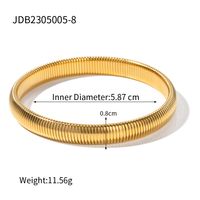 Simple Style Solid Color Stainless Steel Plating 16k Gold Plated Bangle sku image 1