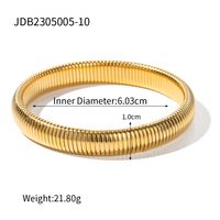 Simple Style Solid Color Stainless Steel Plating 16k Gold Plated Bangle sku image 3