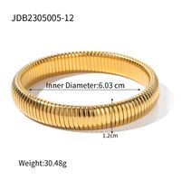 Simple Style Solid Color Stainless Steel Plating 16k Gold Plated Bangle sku image 5