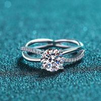 Elegant Geometric Sterling Silver Moissanite Zircon Rings In Bulk sku image 20