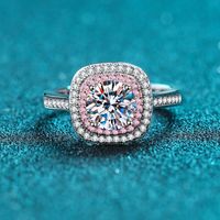 Luxurious Square Sterling Silver Moissanite Zircon Rings In Bulk sku image 16