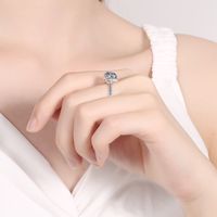 Classic Style Shiny Square Sterling Silver Moissanite Zircon Rings In Bulk main image 3