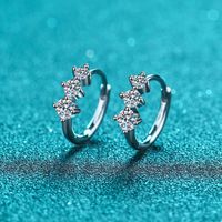 Glam Geometric Sterling Silver Moissanite Hoop Earrings In Bulk sku image 1