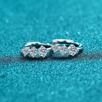 Glam Geometric Sterling Silver Moissanite Hoop Earrings In Bulk main image 3