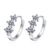 Glam Geometric Sterling Silver Moissanite Hoop Earrings In Bulk main image 4