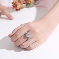 Luxurious Geometric Sterling Silver Moissanite High Carbon Diamond Rings In Bulk main image 5