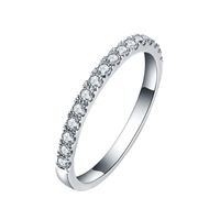 Simple Style Solid Color Sterling Silver Moissanite Rings In Bulk sku image 3