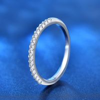 Simple Style Solid Color Sterling Silver Moissanite Rings In Bulk main image 4