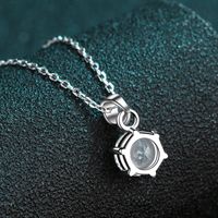 Romantic Simple Style Round Sterling Silver Moissanite Zircon Pendant Necklace In Bulk main image 5