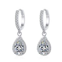 Elegant Water Droplets Sterling Silver Moissanite Zircon Drop Earrings In Bulk main image 6