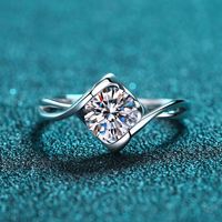 Lady Solid Color Sterling Silver Moissanite Zircon Rings In Bulk main image 1