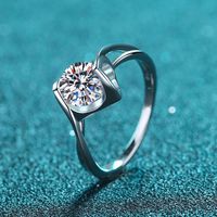 Lady Solid Color Sterling Silver Moissanite Zircon Rings In Bulk main image 5