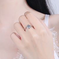 Lady Solid Color Sterling Silver Moissanite Zircon Rings In Bulk main image 2