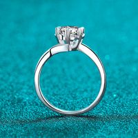 Classic Style Shiny Snowflake Sterling Silver Moissanite Zircon Rings In Bulk main image 4