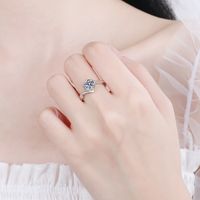 Classic Style Shiny Snowflake Sterling Silver Moissanite Zircon Rings In Bulk main image 2