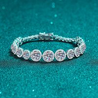 Original Design Round Sterling Silver Moissanite Bracelets In Bulk sku image 1