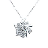 Sweet Solid Color Sterling Silver Moissanite Pendant Necklace In Bulk main image 3